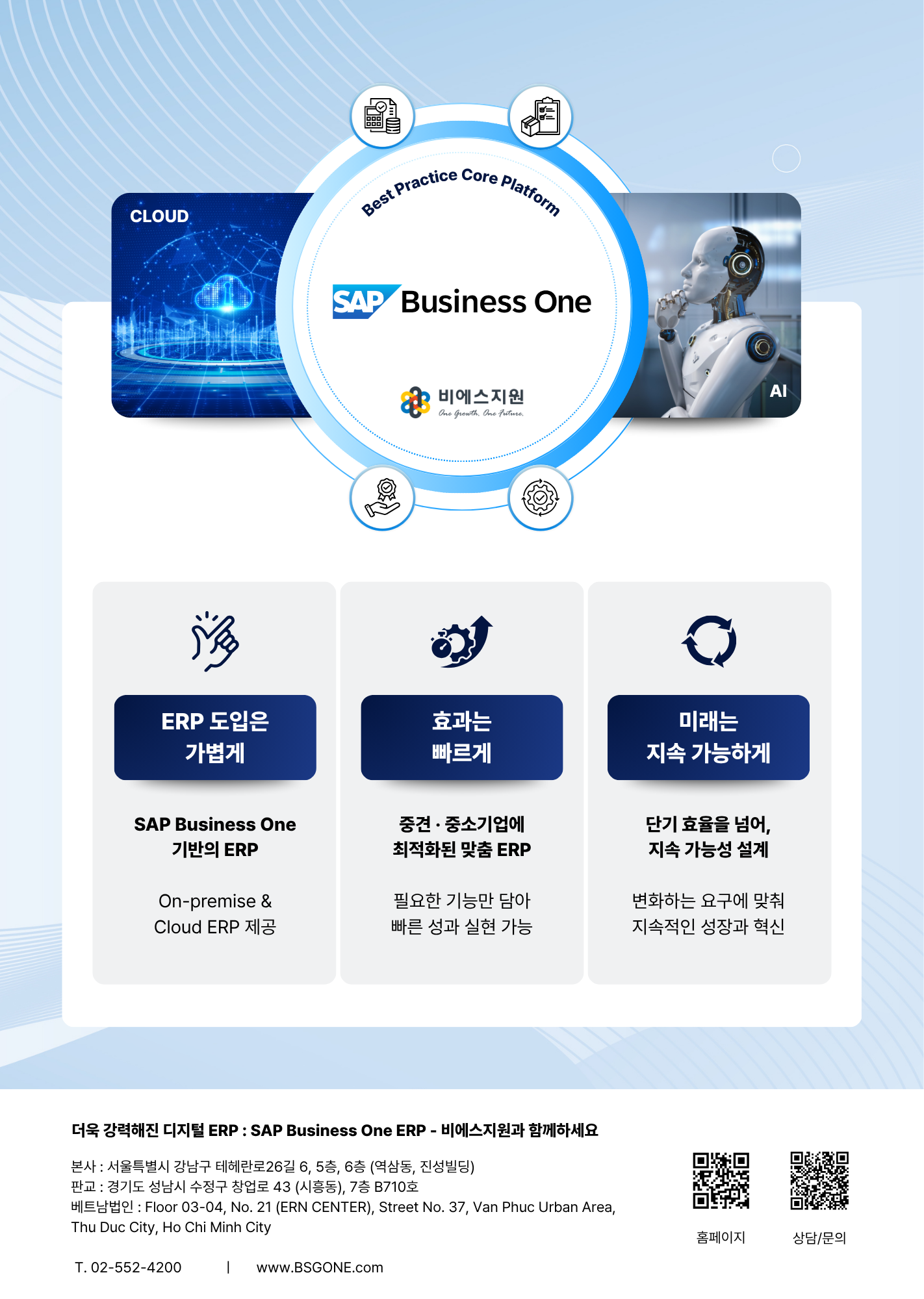 더욱 강력해진 디지털 ERP : SAP Business One ERP - 비에스지원과 함께하세요